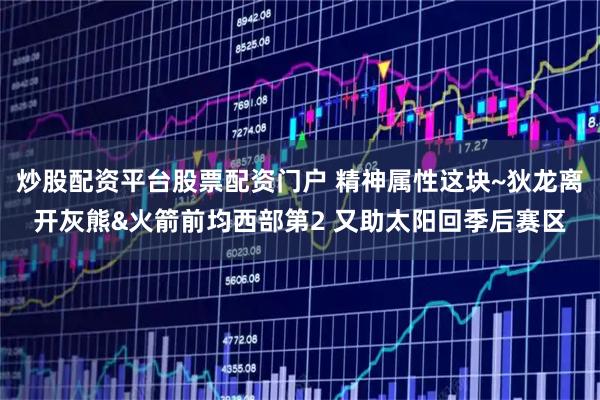 炒股配资平台股票配资门户 精神属性这块~狄龙离开灰熊&火箭前均西部第2 又助太阳回季后赛区